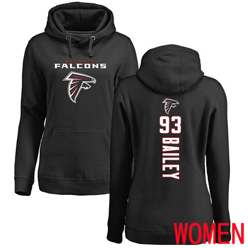Atlanta Falcons Ash Women Allen Bailey Backer NFL Football #93 Pullover Hoodie Sweatshirts->nfl t-shirts->Sports Accessory